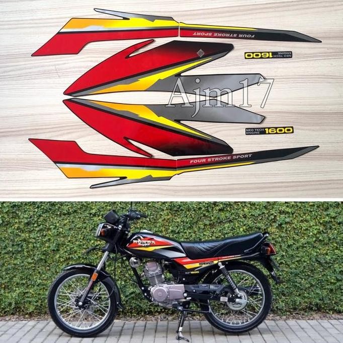 BEST SELLER STIKER STRIPING HONDA GL PRO 1997 HITAM MERAH KUNING