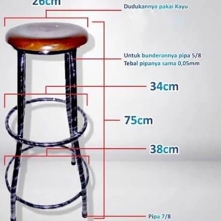 KURSI BAKSO 60 CM BANGKU CAFE KURSI BESI KURSI KAYU KURSI KONTER