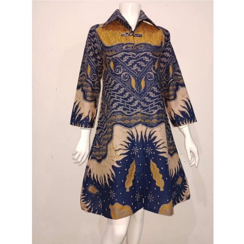 Tunik dress batik bahan katun premium halus asli Sragen motif khansa