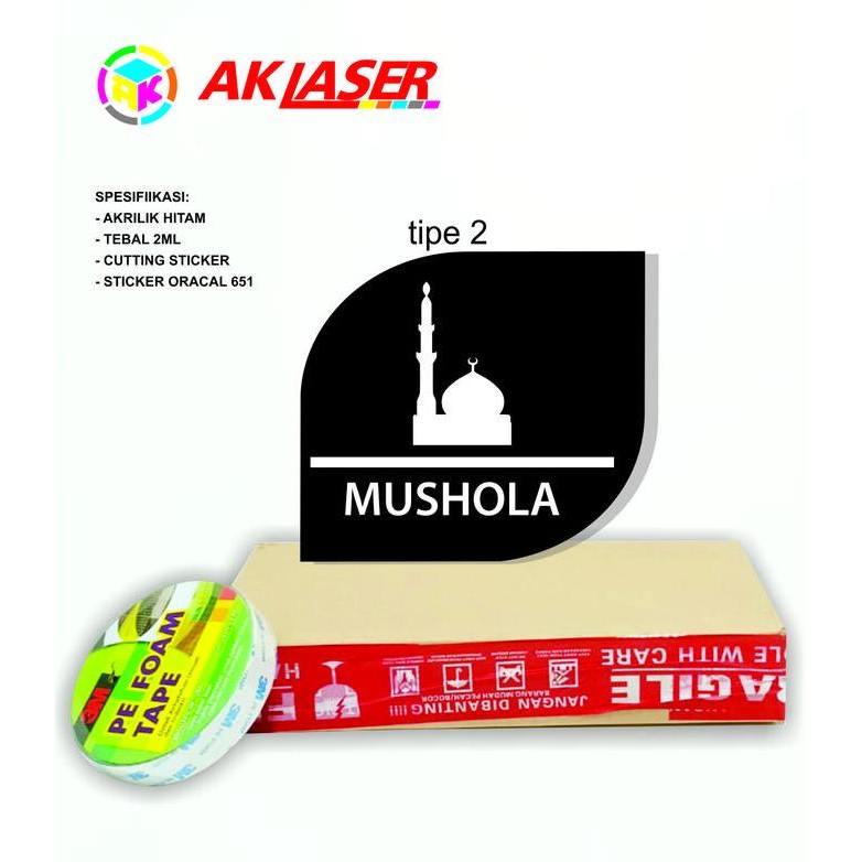 

PAPAN NAMA AKRILIK SIGN BOARD MUSHOLA TIPE 2