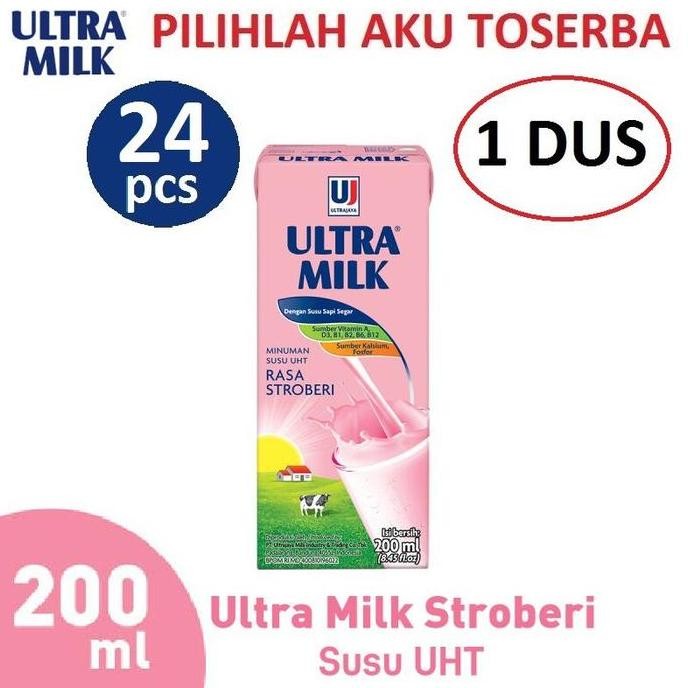 

Susu Ultra Stroberi (Strawberry) - 200 Ml - (1 Dus Isi 24)