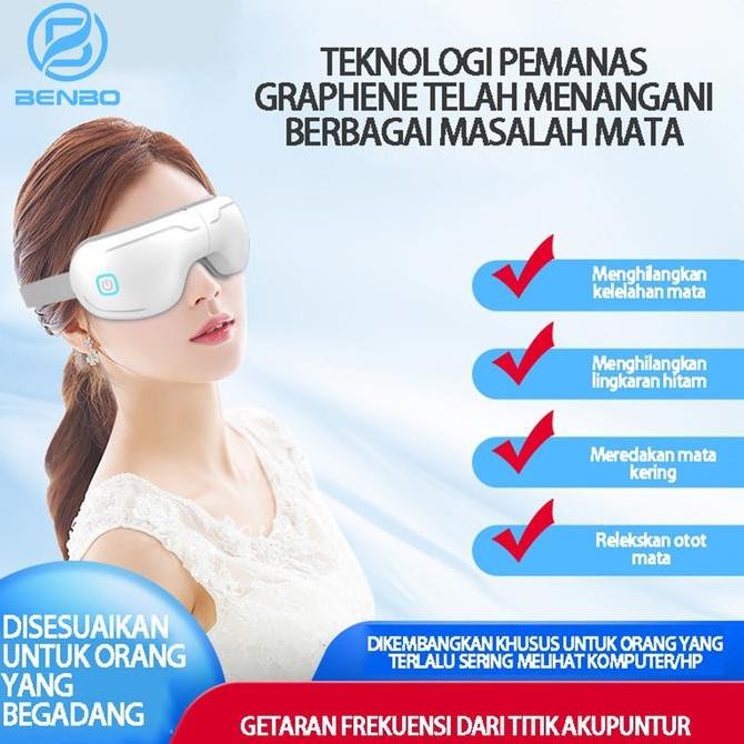 Original Alat Pijat Mata Listrik Kompres Panas - Terapi Getar Relaksasi Mata