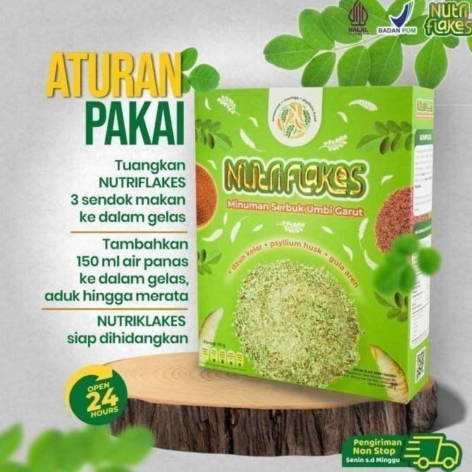 

Nutriflakes Paket 2 Box | Minuman Serbuk Umbi Garut Atasi Asam Lambung & Maag Gerd Asli