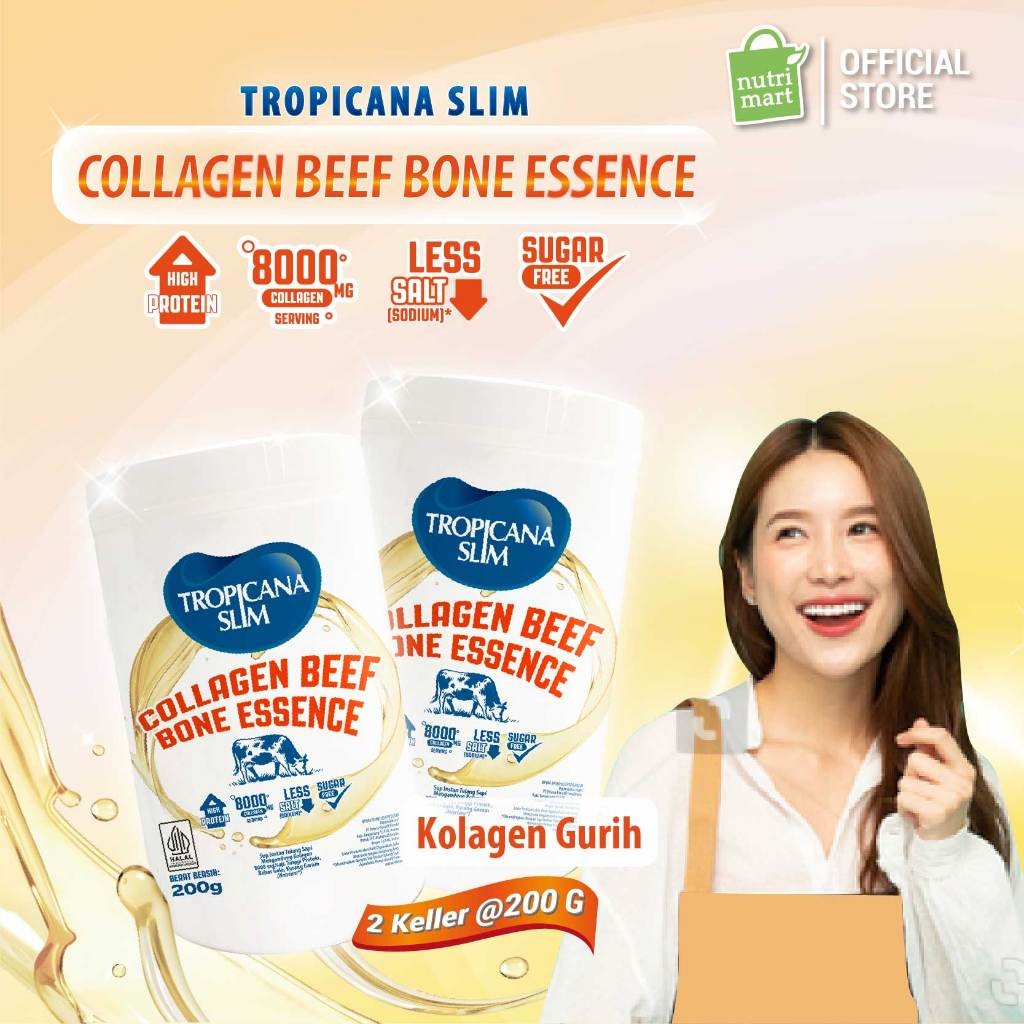Twin Pack - Tropicana Slim Collagen Beef Bone Essence 200g - Sari Pati Sapi Rendah Garam dan Tinggi 