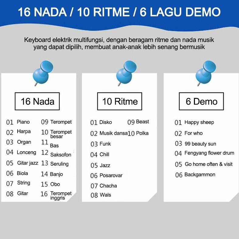 hg-24 fsd-34 Benston Music- Keyboard Elektronik Anak 61 keyboard, Dirancang Khusus Untuk Pemula. Key