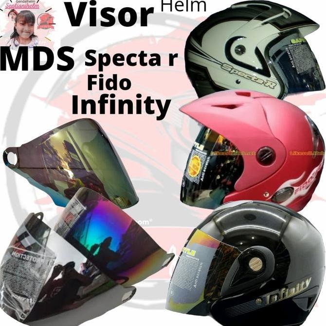 BEBAS ONGKIR - kaca helm MDS spectra MDS FIDO MDS infinity pelangi flat iridium visor