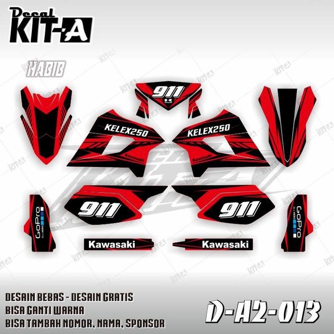 Decal Stiker Klx 250 Striping Klx 250 Sticker Klx 250 D-A2-013