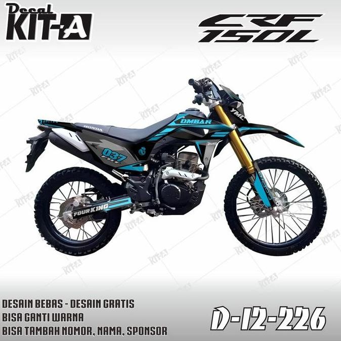 Decal CRF 150 L - Stiker Motor Crf 150 L Racing Putih Hijau Stabilo D-I2-1289 D-I2-226