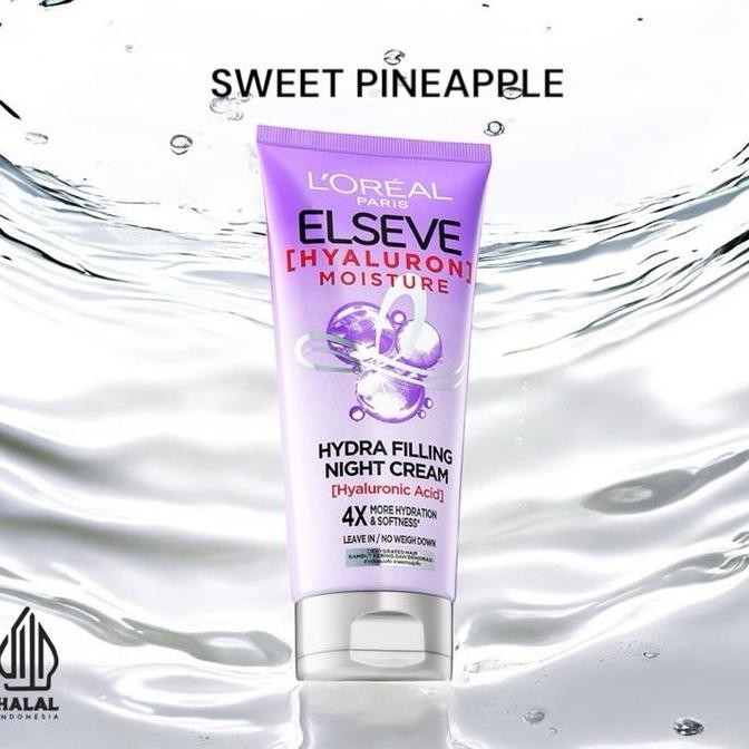 Original LOreal Elseve Hyaluron Moisture Hair Cream - Masker Rambut Malam untuk Rambut Kering