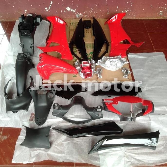 cover full body motor Supra x 125 lama merah hitam thn 2005 2006