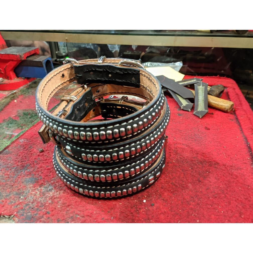 (Terbaru) Kalung Collar Anjing Kalung Anjing Kulit Asli Kalung Tuntun Anjing (Terlaris)