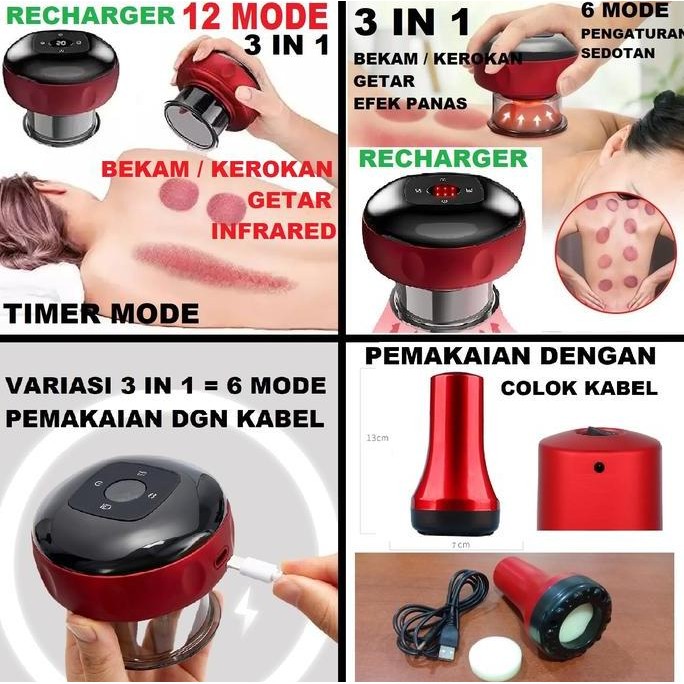 Original Alat Kerok Elektrik Bekam Elektrik Pijat Guasha Terapi Kesehatan Shopee