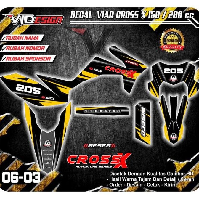 DECAL VIAR CROSS X 150 CC / STICKER STRIPING MOTOR CROSS babplu 7700us