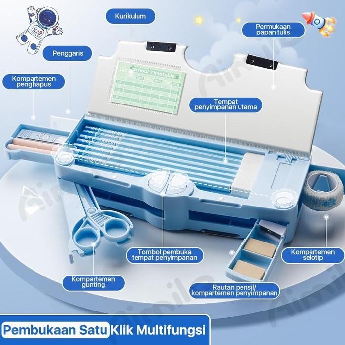 

WSS [READY] Aimilo Tempat Pensil Multifungsi Kotak Pensil Anak Lengkap Peruncing Gunting Isolasi Penghapus Penggaris Alat Tulis Sekolah Stationery Plastic