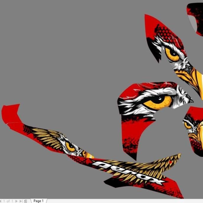 Decal New Aerox 155 full body custom desn motif Elang