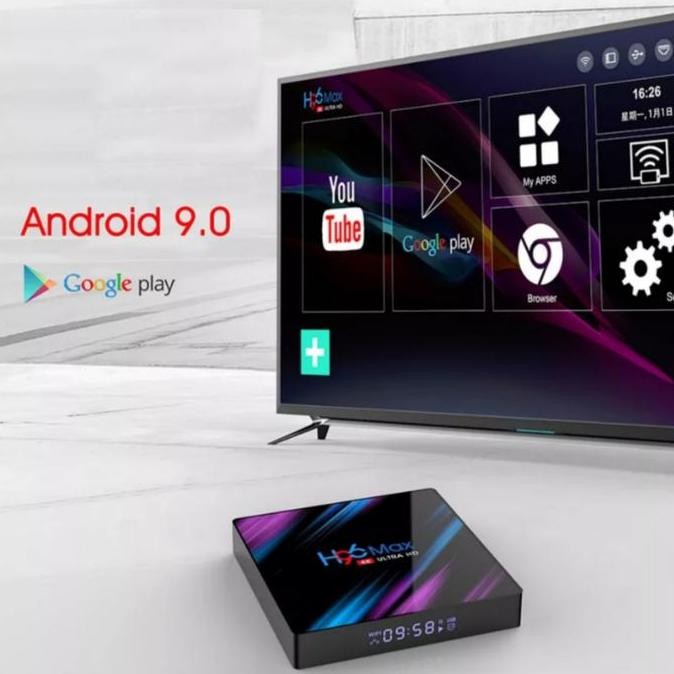 HARGA DISC - sky wifi smart tv box android 8gb 4k ultrahd YouTube media set top box