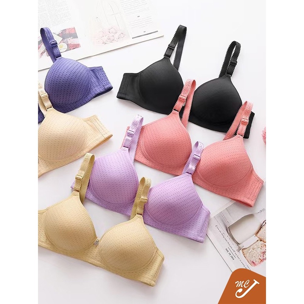 McJoden - ANNIE Bra Boleh Laras Tanpa Wayar, Reka Bentuk Nipis, Warna Polos, Diperbuat daripada Aran