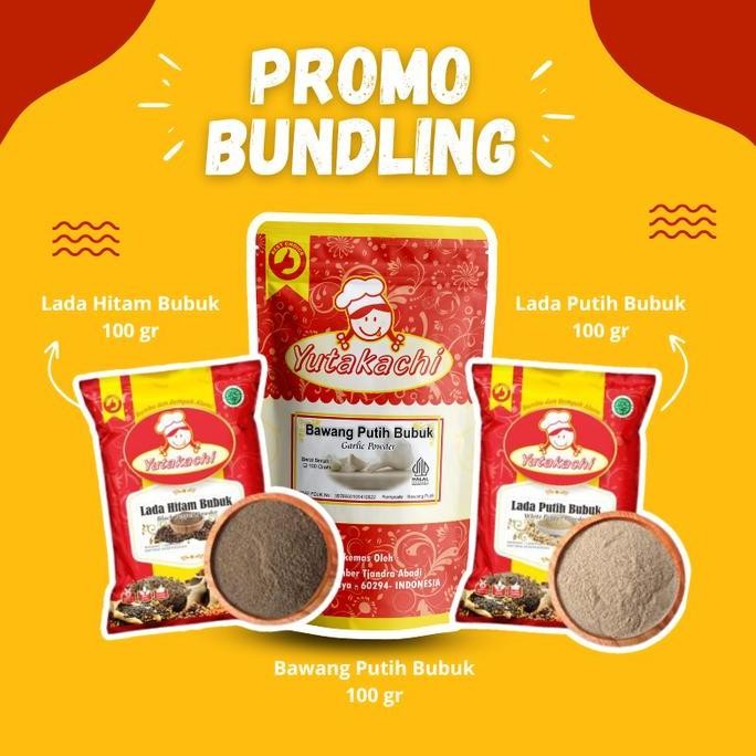 

PAKET BUNDLING Bawang Putih Bubuk + Lada Putih Bubuk + Lada Hitam Bubuk 100 gr / Pusat Bumbu