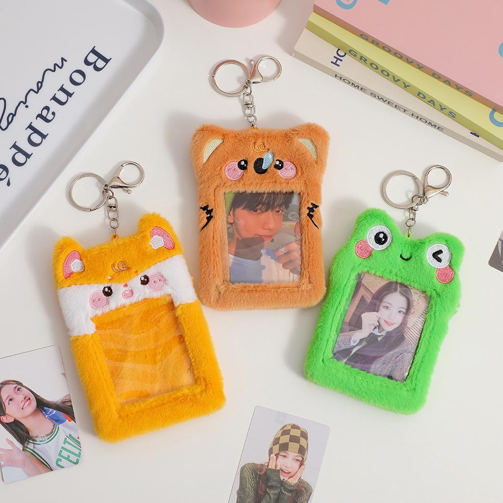 

Terlaris Photocard Holder Keychain Gantungan Pc Card Holder Boneka Bulu Kpop A-123