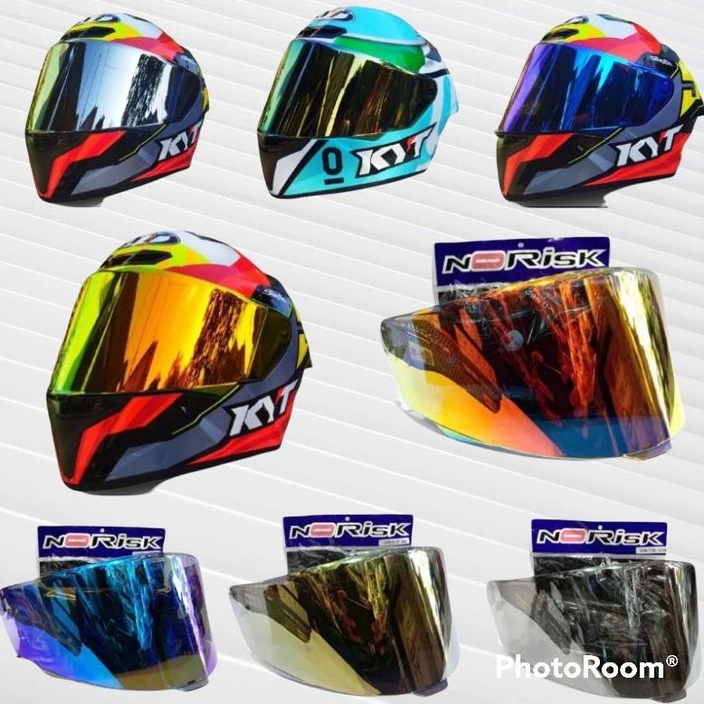 Visor Kaca Helm Kyt Tt Course Flat Iridium Red Blue / Kaca Visor Helm Kyt Full Face /Kaca Helm Kyt