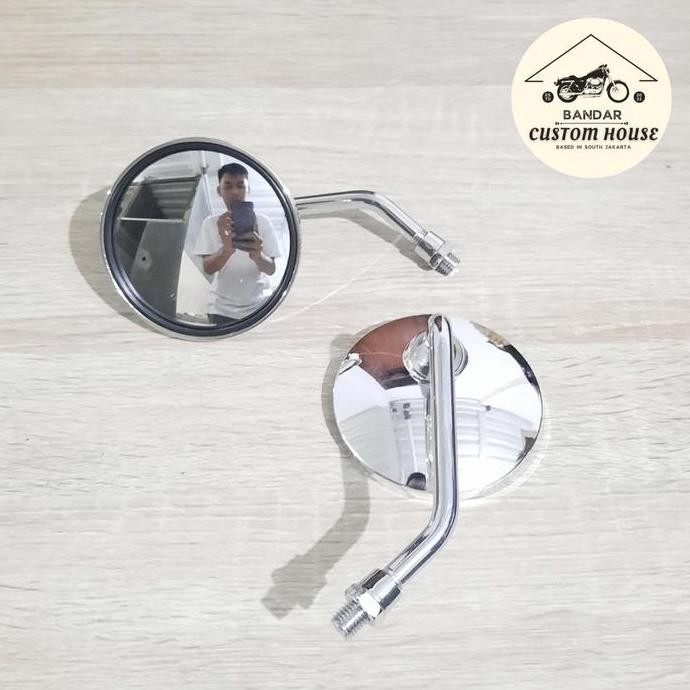 Spion Custom Bulat Kecil Cembung Chrome Pendek Yamaha Xsr 155