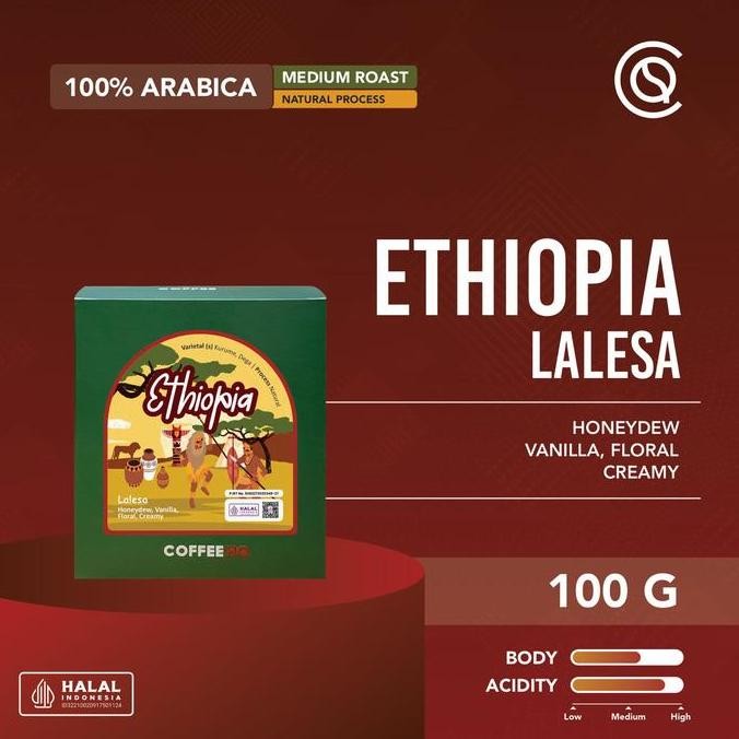 

Biji Kopi Arabika ETHIOPIA Lalesa G1 Arabica Coffee Beans