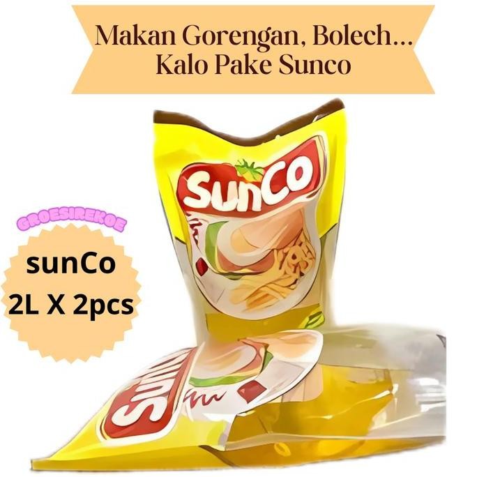 

SunCo Paket Dobel Minyak Goreng Sunco 2L Refill X 2 pcs Murah, Makan Gorengan Boleh Kalo Pake Sunco