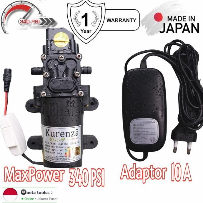 Original Paket Dinamo + Adaptor Pompa Air 160 PSI 12V DC Sprayer Japan Quality