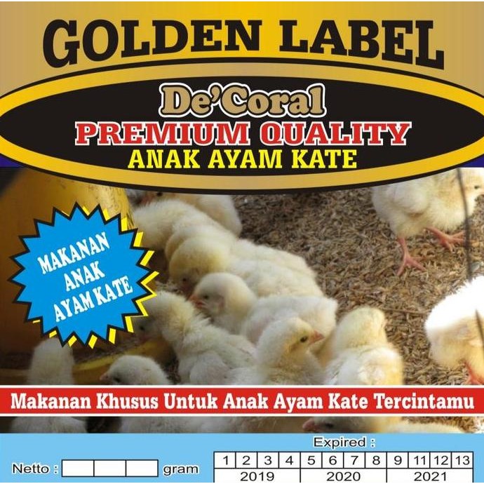 Pakan Anak Ayam Kate Golden Label | Makanan Anak Ayam Kate Golden