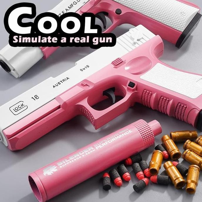 toy Soft Rubber with Magazine Shell Ejection aman untuk anak