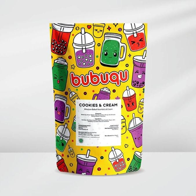 

Baru Bubuqu Cookies & Cream Powder Drink 1Kg - Bubuk Minuman Kue Krim Instan Kekinian