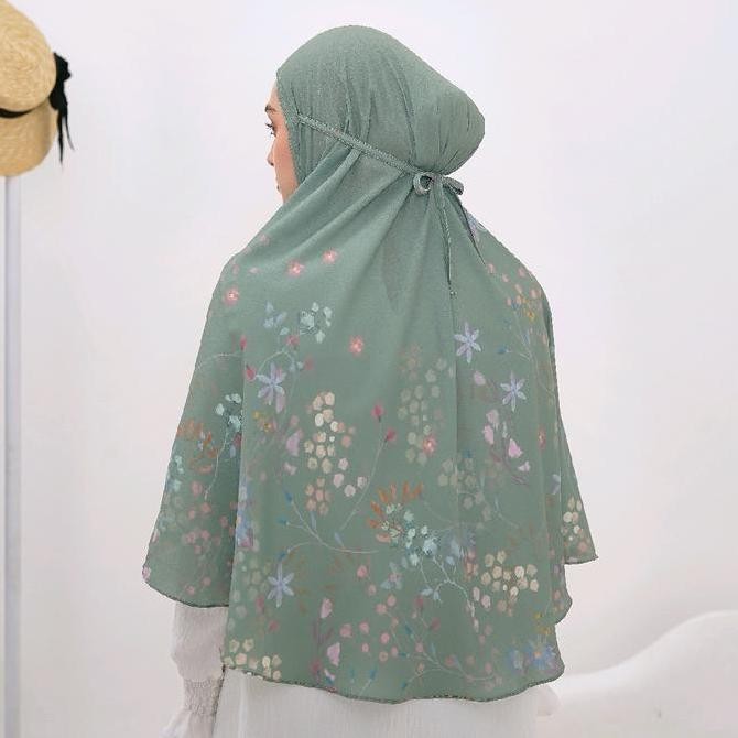 VESELKA - TAVIA BERGO HIJAB PRINTING INSTANT KHIMAR  MOTIF BUNGA SYARI JILBAB KERUDUNG PRAKTIS MUSLI