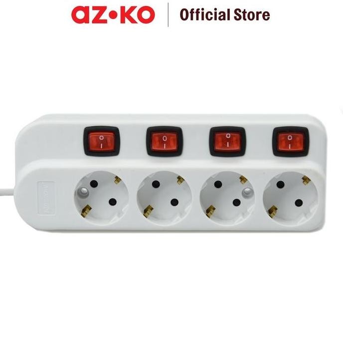 Baru Krisbow Stop Kontak 4 Lubang + Saklar On Off Kr-4348 Warna Putih Sni