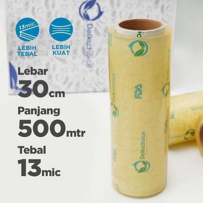 Plastik Wrap Pembungkus Makanan Delkochoice Biru 30Cm X 500M