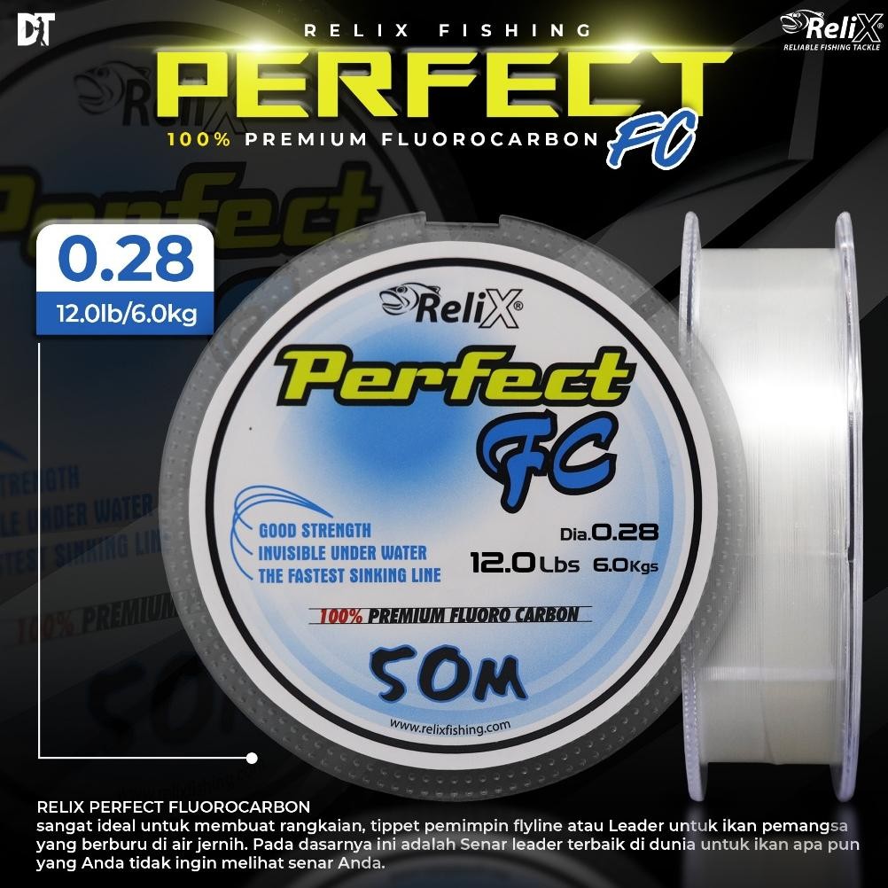 Sale Perfect Fc Relix Senar Leader Fluorocarbon Senar Pancing Nylon 50 Meter Premium Fluorocarbon Er