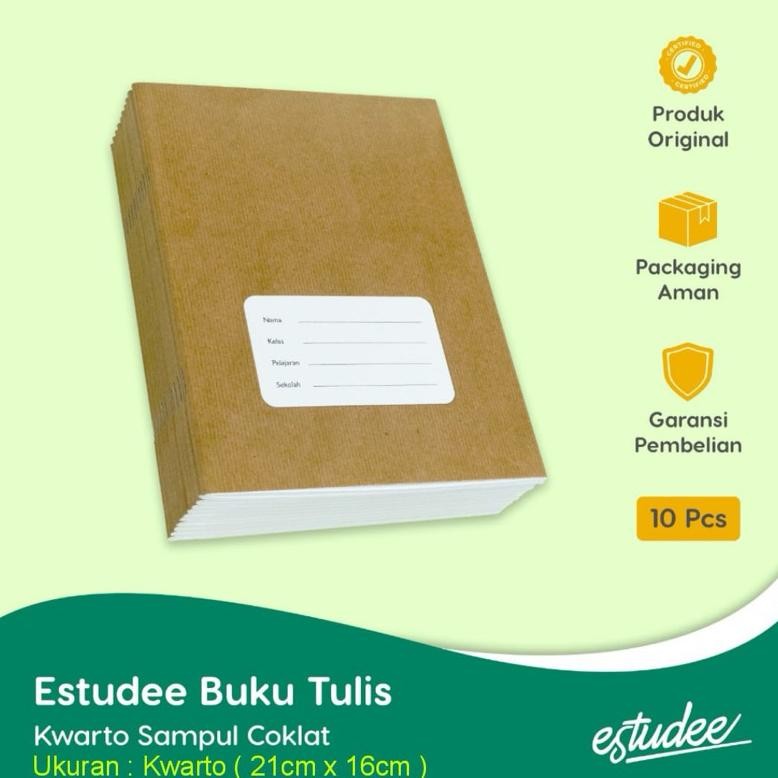 

Siap Kirim Buku Tulis Estudee Kwarto 58 Lembar Sampul Coklat Isi 10 Buku Sekolah