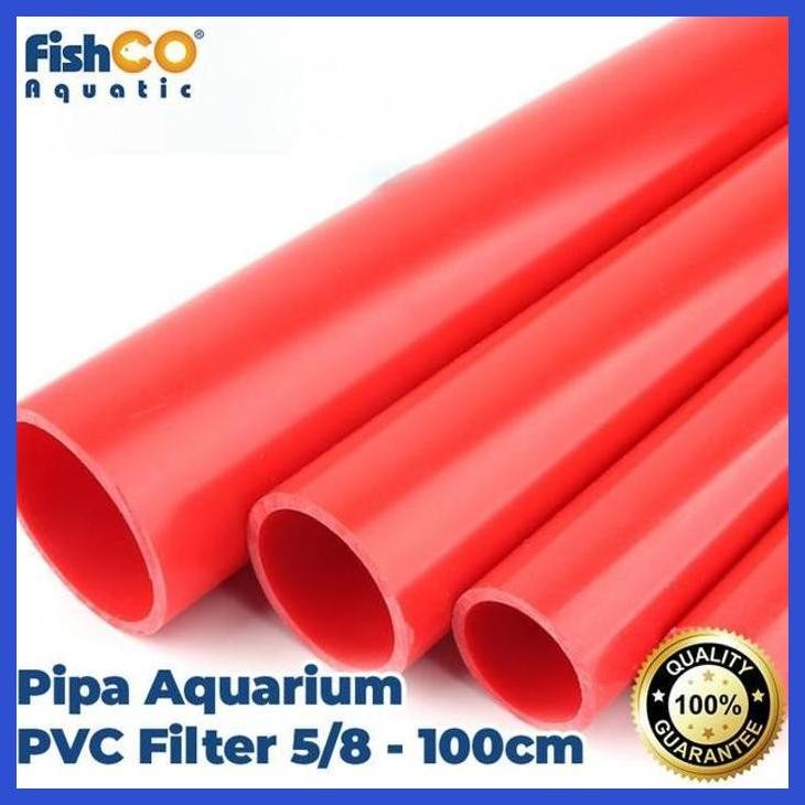 (RATUBEE) PIPA AQUARIUM MERAH FILTER PVC 5/8 100CM - 20 BATANG PERALATAN AQUARIUM IKAN AKUARIUM TANK