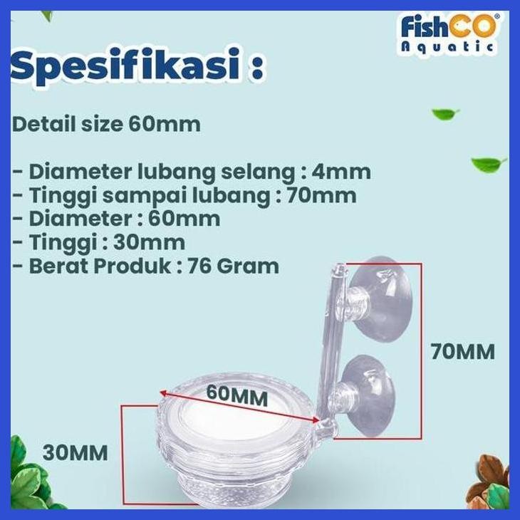 (RATUBEE) AQUATIC AIRSTONE MICRO BUBBLE AIR DIFFUSER WHITE - BATU AERATOR GELEMBUNG UDARA AQUARIUM -