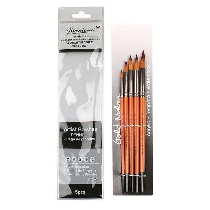 

Giorgione Round Brush Set 5 G-5050R / Kuas Lukis Set 5