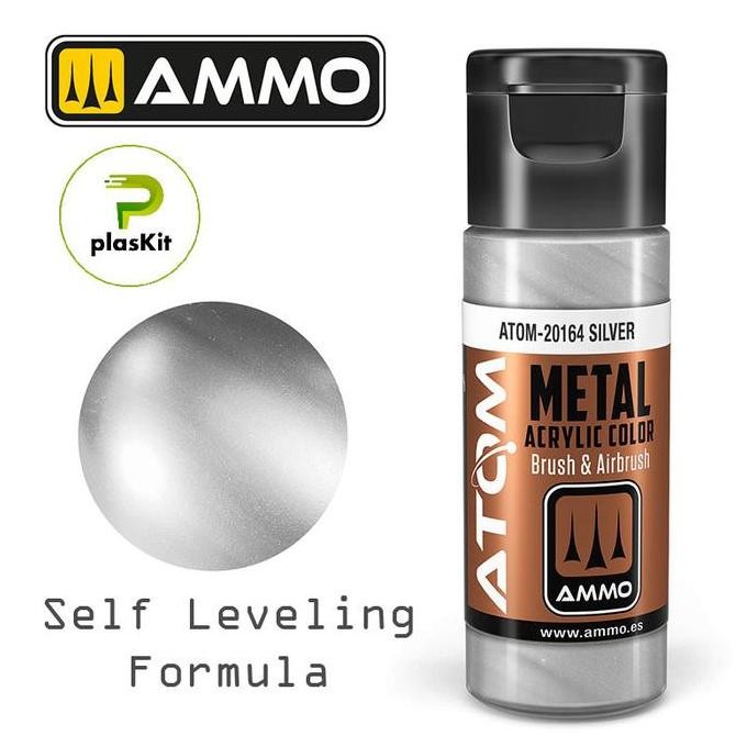 

20164 : Metallic Silver (20Ml) Acrylic Base Color - Atom