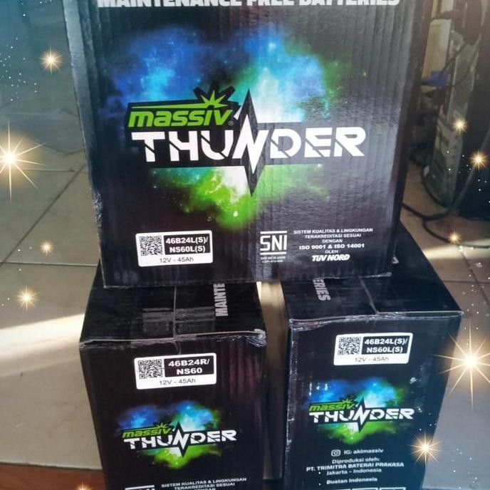 Aki Mf Thunder Ns60Ls Kering 45Ah /Aki Crv Hrv