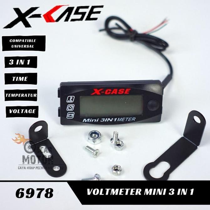 VOLTMETER SPION 3 IN 1 PLUS BREKET MODE JAM SUHU AKI PNP HIGH VOLTEG 3 UNIVERSAL By Queen_Jaya_Motor