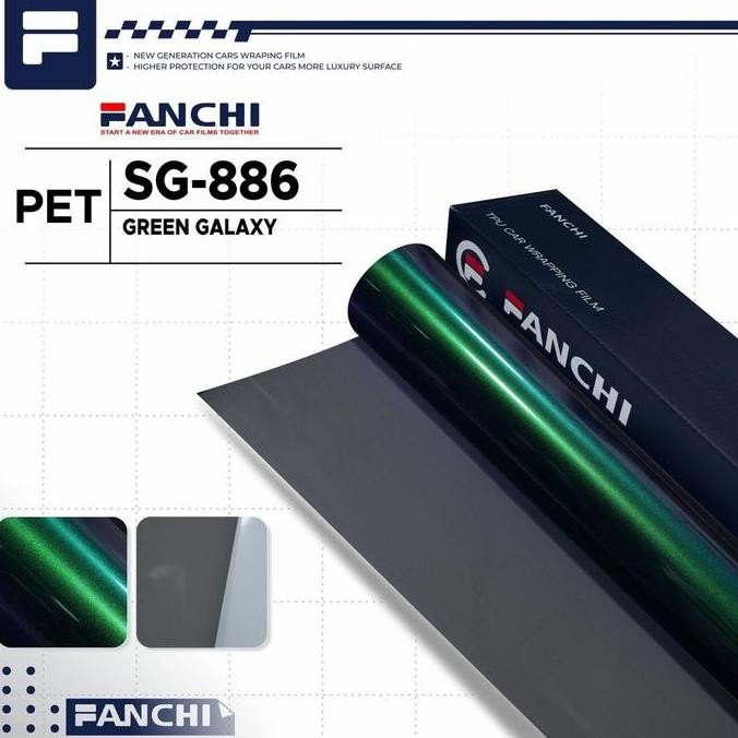 

Baru 50CM Sticker FANCHI PET134 SG886 ID-8834 Grass Green Red Galaxy PET per 50CM