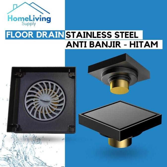 Floor Drain Stainless Steel - Hitam