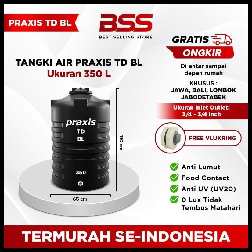 TANDON TOREN TANGKI AIR PRAXIS 1100 LITER - ANTI LUMUT & FOOD GRADE - SE-INDONESIA