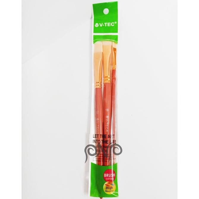 

V-Tec Kuas Cat Air Akrilik Minyak Lukis Brush Set Vt-A0295/3 Isi 3
