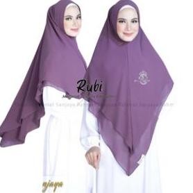 JILBAB KHIMAR RUBI PET ANTHEM SYARI 2LAYER.CERUTI BABYDOLL PREMIUM TERBARU