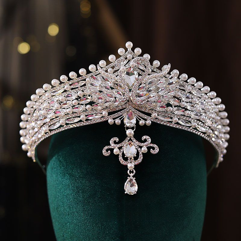 Ornamen Dahi Gaya Eksotis Baru Liontin Mahkota Mutiara Berlian Berkilau Bebek Mandarin