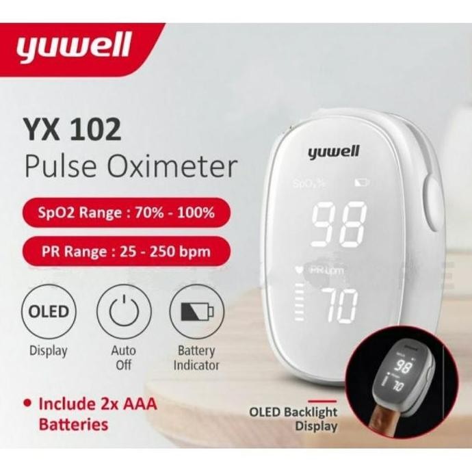 Promo Pulse Oximeter Fingertip Yuwell Yx102 Original Garansi Resmi Onemed
