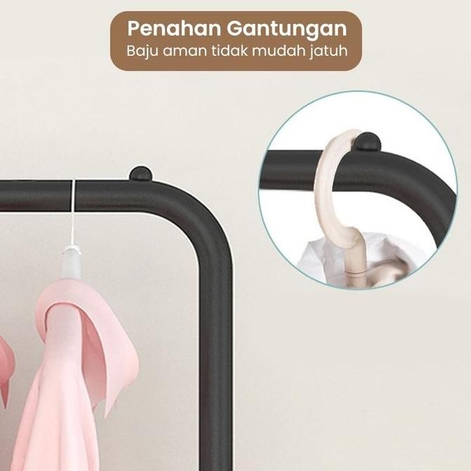 Starlight Rak Gantungan Baju Celana Stand Hanger Rak Gawang Serbaguna dengan Roda Gantungan Baju Gam